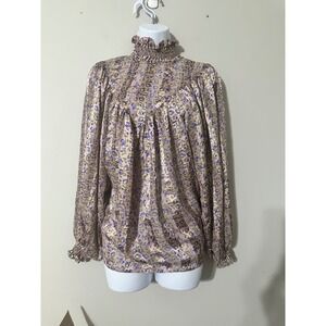 ASOS DESIGN Maternity Floral Ruffle Neck Long Sleeve Blouse Size US‎ 6